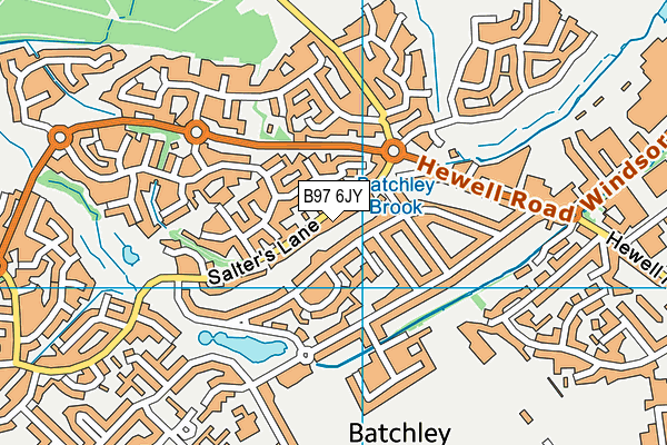 B97 6JY map - OS VectorMap District (Ordnance Survey)