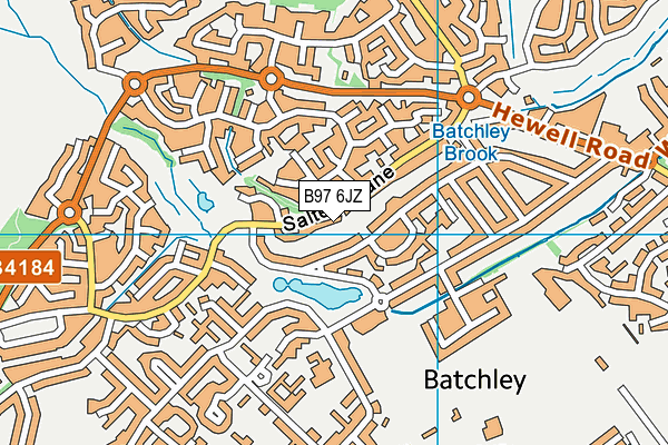 B97 6JZ map - OS VectorMap District (Ordnance Survey)