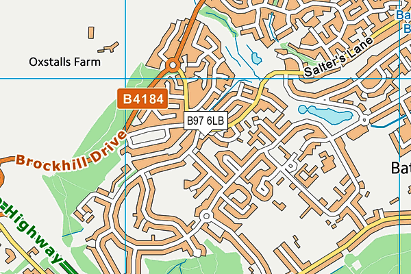 B97 6LB map - OS VectorMap District (Ordnance Survey)