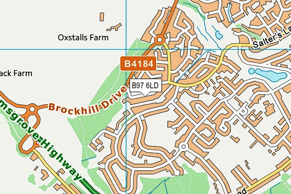 B97 6LD map - OS VectorMap District (Ordnance Survey)