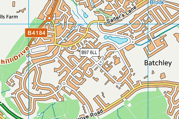 B97 6LL map - OS VectorMap District (Ordnance Survey)