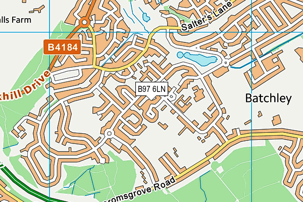 B97 6LN map - OS VectorMap District (Ordnance Survey)