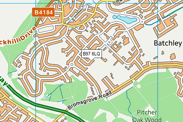 B97 6LQ map - OS VectorMap District (Ordnance Survey)