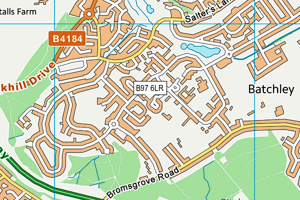 B97 6LR map - OS VectorMap District (Ordnance Survey)