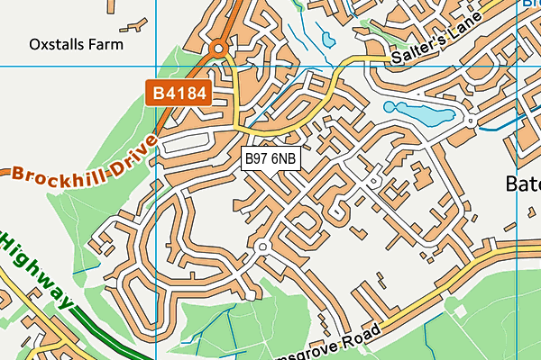B97 6NB map - OS VectorMap District (Ordnance Survey)