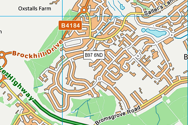 B97 6ND map - OS VectorMap District (Ordnance Survey)