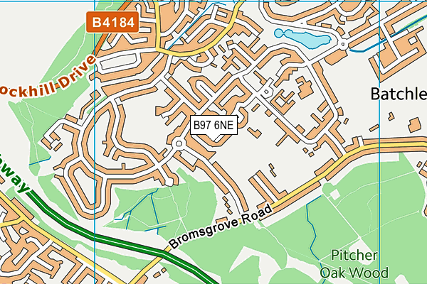 B97 6NE map - OS VectorMap District (Ordnance Survey)