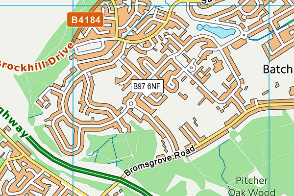 B97 6NF map - OS VectorMap District (Ordnance Survey)