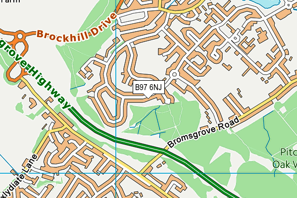 B97 6NJ map - OS VectorMap District (Ordnance Survey)