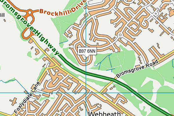 B97 6NN map - OS VectorMap District (Ordnance Survey)