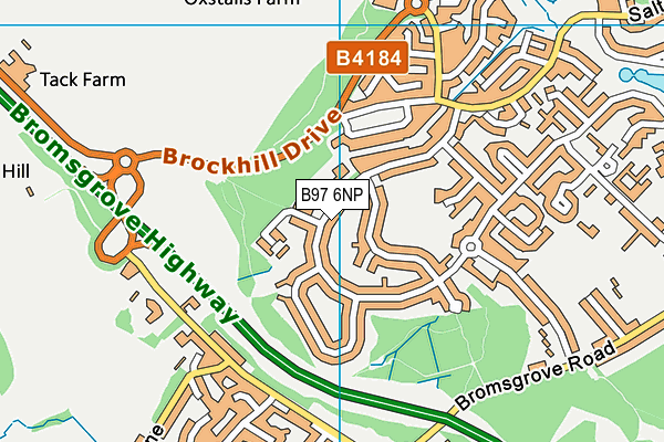 B97 6NP map - OS VectorMap District (Ordnance Survey)