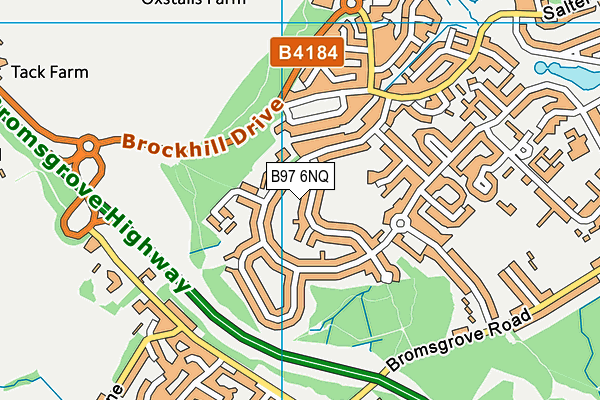 B97 6NQ map - OS VectorMap District (Ordnance Survey)