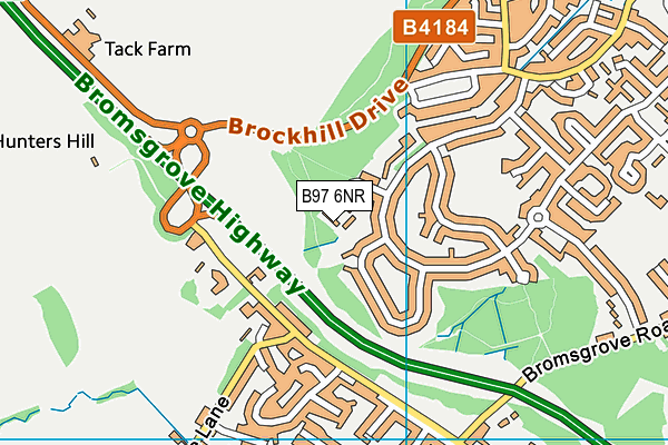 B97 6NR map - OS VectorMap District (Ordnance Survey)