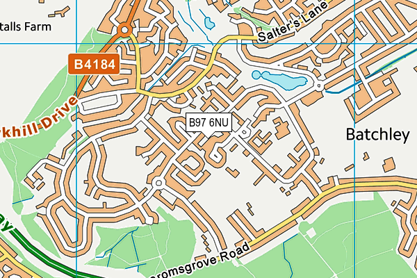 B97 6NU map - OS VectorMap District (Ordnance Survey)