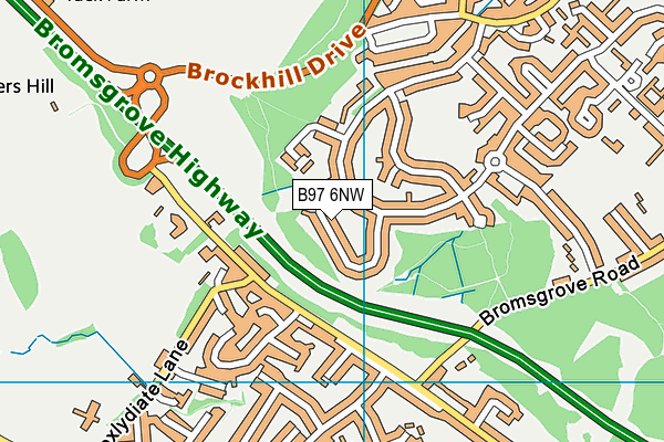 B97 6NW map - OS VectorMap District (Ordnance Survey)