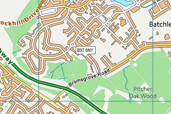 B97 6NY map - OS VectorMap District (Ordnance Survey)