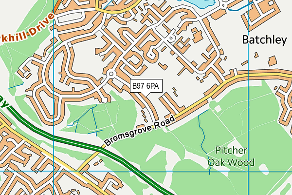 B97 6PA map - OS VectorMap District (Ordnance Survey)