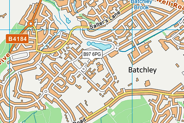 B97 6PG map - OS VectorMap District (Ordnance Survey)