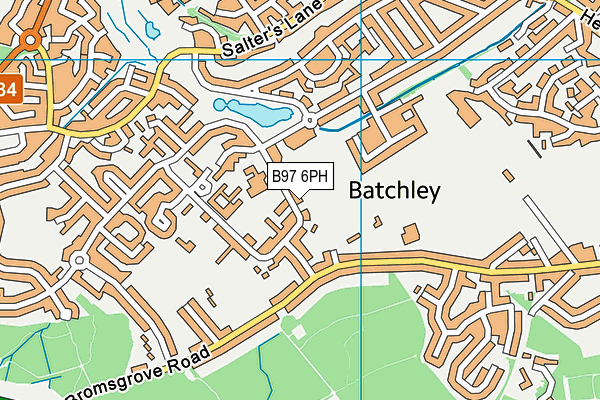 B97 6PH map - OS VectorMap District (Ordnance Survey)