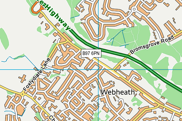 B97 6PN map - OS VectorMap District (Ordnance Survey)