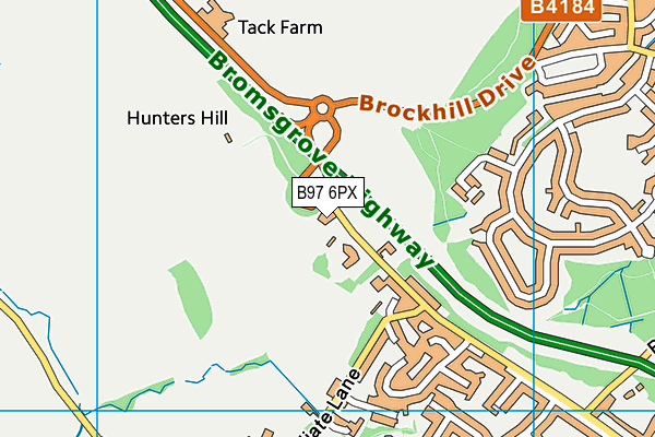 B97 6PX map - OS VectorMap District (Ordnance Survey)