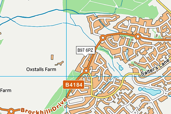 B97 6PZ map - OS VectorMap District (Ordnance Survey)