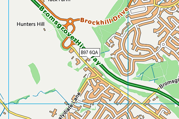 B97 6QA map - OS VectorMap District (Ordnance Survey)