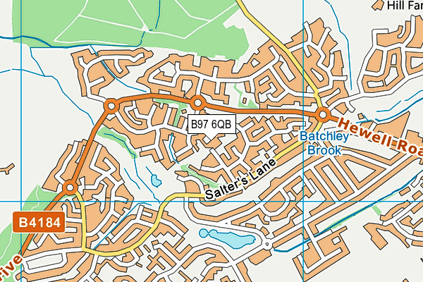 B97 6QB map - OS VectorMap District (Ordnance Survey)