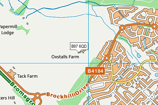 B97 6QD map - OS VectorMap District (Ordnance Survey)