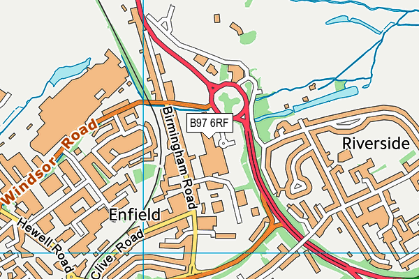 B97 6RF map - OS VectorMap District (Ordnance Survey)