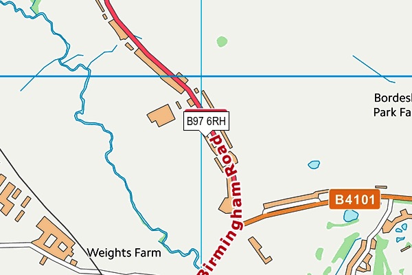 B97 6RH map - OS VectorMap District (Ordnance Survey)