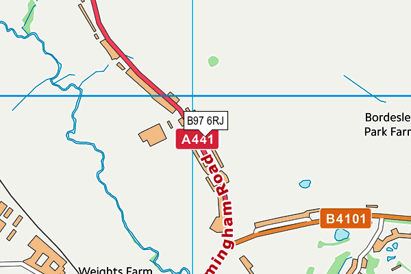 B97 6RJ map - OS VectorMap District (Ordnance Survey)