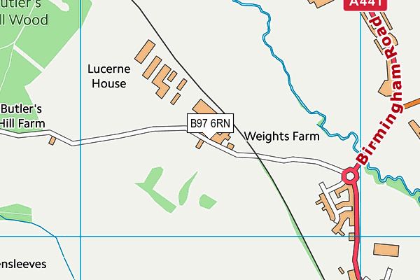 B97 6RN map - OS VectorMap District (Ordnance Survey)