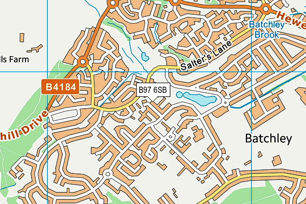 B97 6SB map - OS VectorMap District (Ordnance Survey)