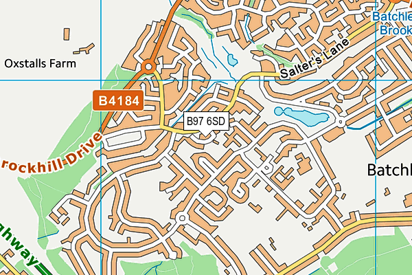 B97 6SD map - OS VectorMap District (Ordnance Survey)