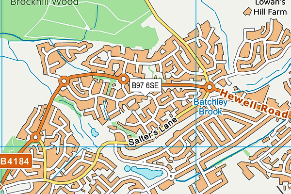 B97 6SE map - OS VectorMap District (Ordnance Survey)