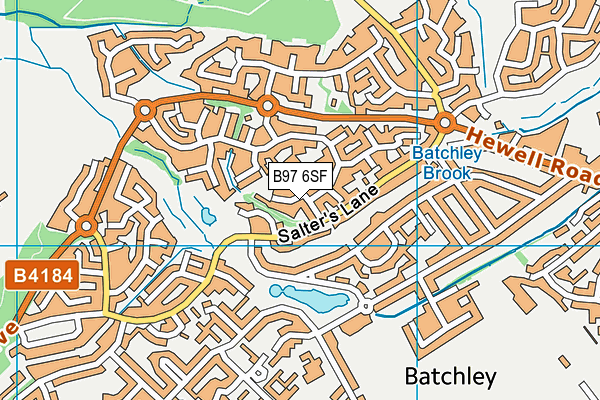 B97 6SF map - OS VectorMap District (Ordnance Survey)