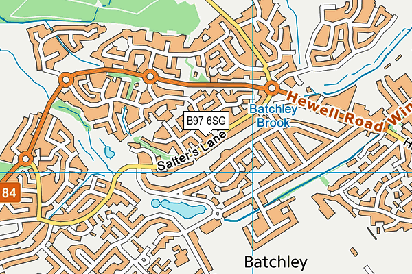 B97 6SG map - OS VectorMap District (Ordnance Survey)