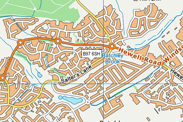 B97 6SH map - OS VectorMap District (Ordnance Survey)