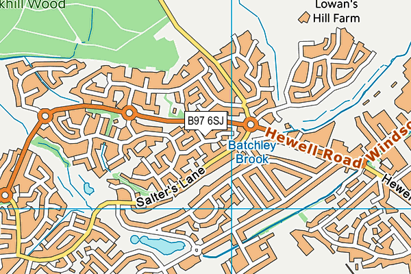 B97 6SJ map - OS VectorMap District (Ordnance Survey)