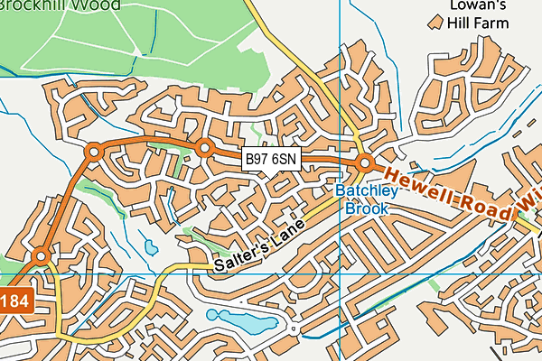 B97 6SN map - OS VectorMap District (Ordnance Survey)