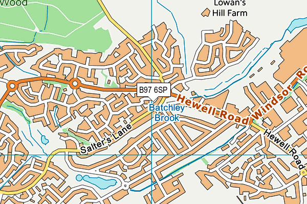 B97 6SP map - OS VectorMap District (Ordnance Survey)