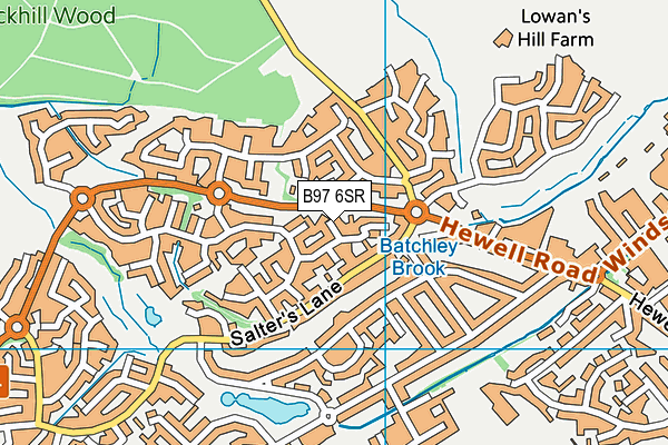 B97 6SR map - OS VectorMap District (Ordnance Survey)