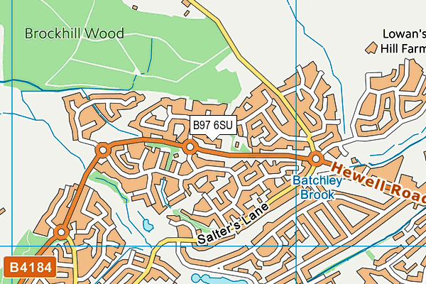 B97 6SU map - OS VectorMap District (Ordnance Survey)