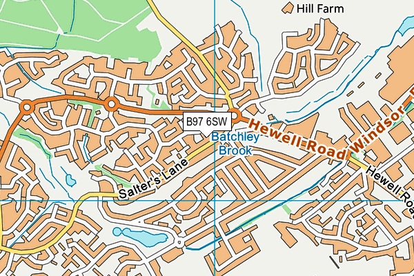 B97 6SW map - OS VectorMap District (Ordnance Survey)