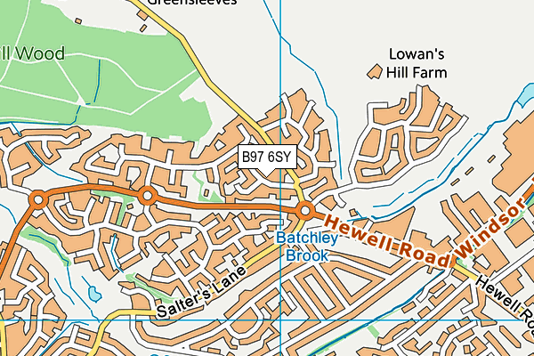 B97 6SY map - OS VectorMap District (Ordnance Survey)