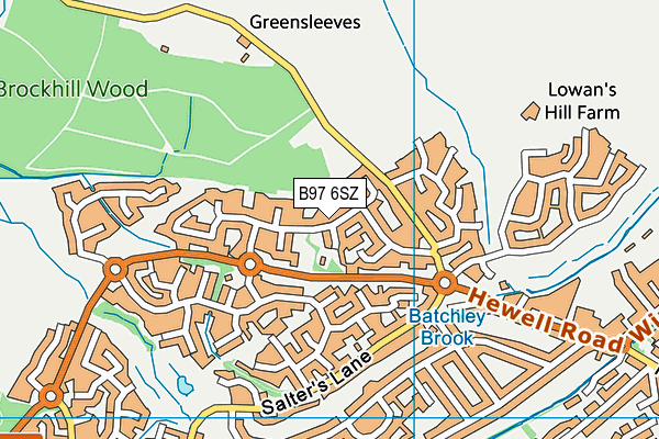 B97 6SZ map - OS VectorMap District (Ordnance Survey)