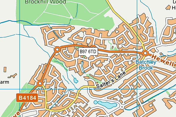 B97 6TD map - OS VectorMap District (Ordnance Survey)
