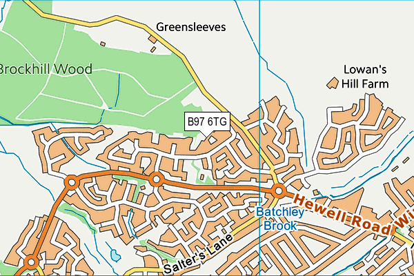 B97 6TG map - OS VectorMap District (Ordnance Survey)