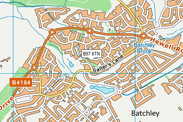 B97 6TN map - OS VectorMap District (Ordnance Survey)